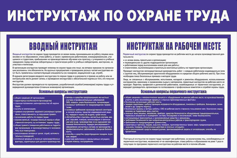 Купить стенд «инструктаж по охране труда» (750x500 мм) без карманов