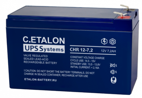 Купить аккумулятор etalon chr 12-7,2 12в 7.2 а∙ч